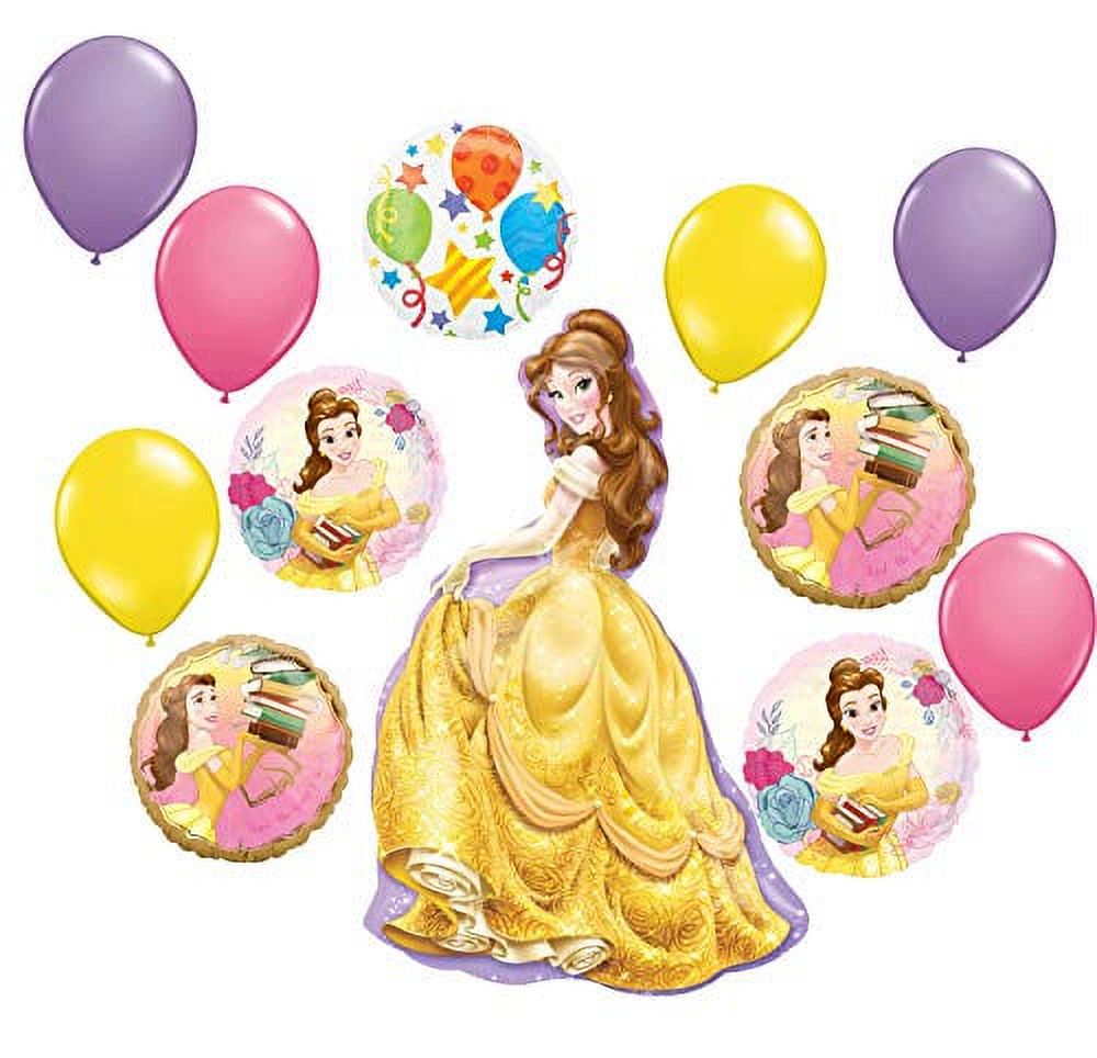 Beauty and the Beast Party Supplies Princess Belle Balloon Bouquet  Decorations 12 piece kit 